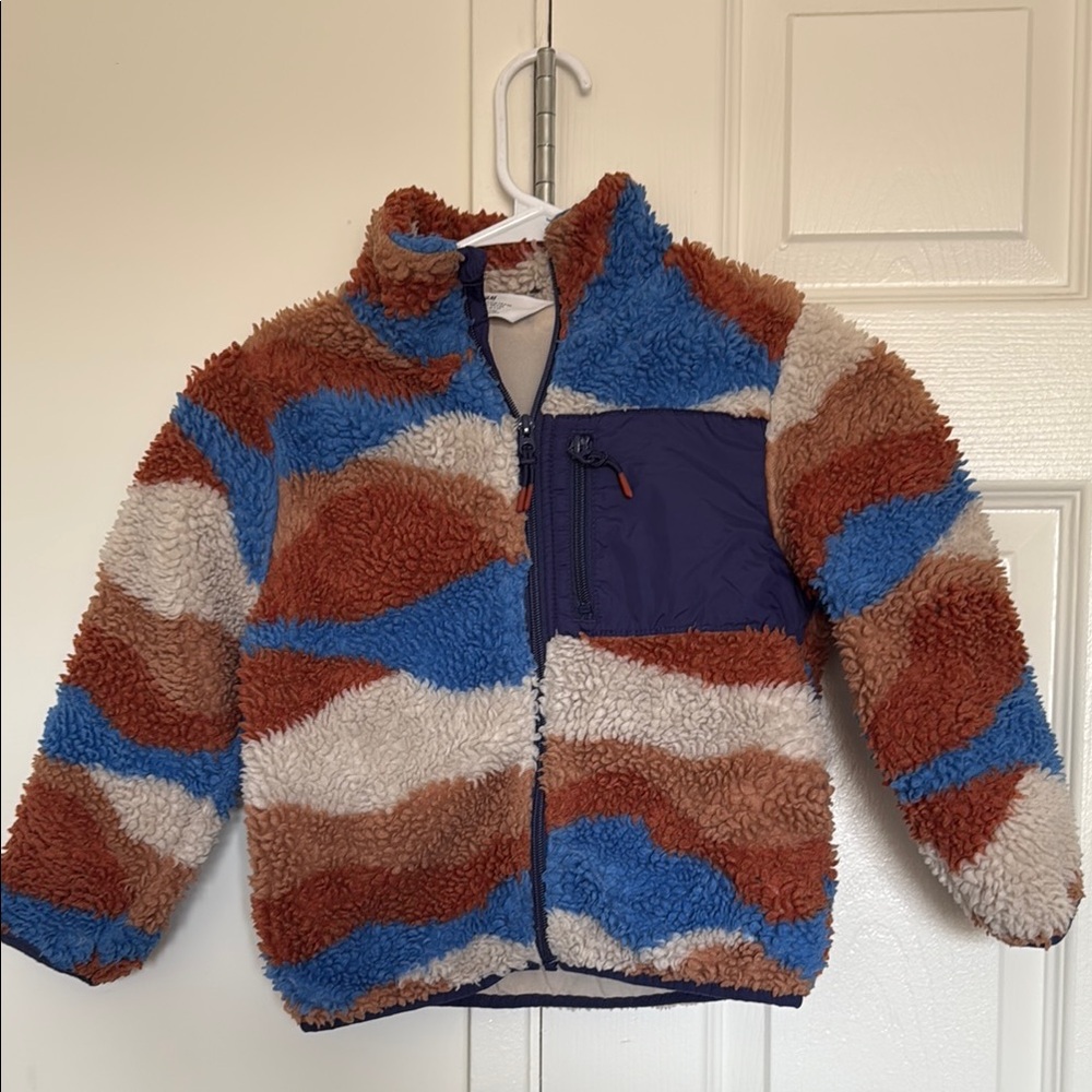 H&M Kids Fleece Jacket - Blue, Brown, Cream